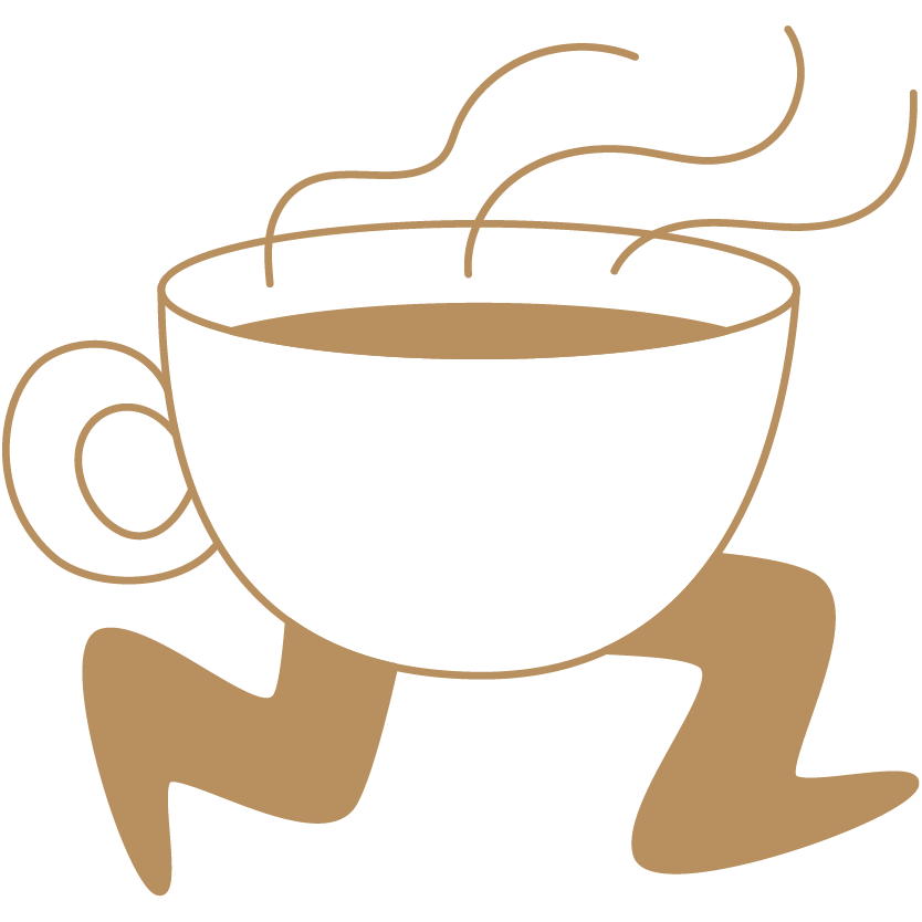 walking cup illustration